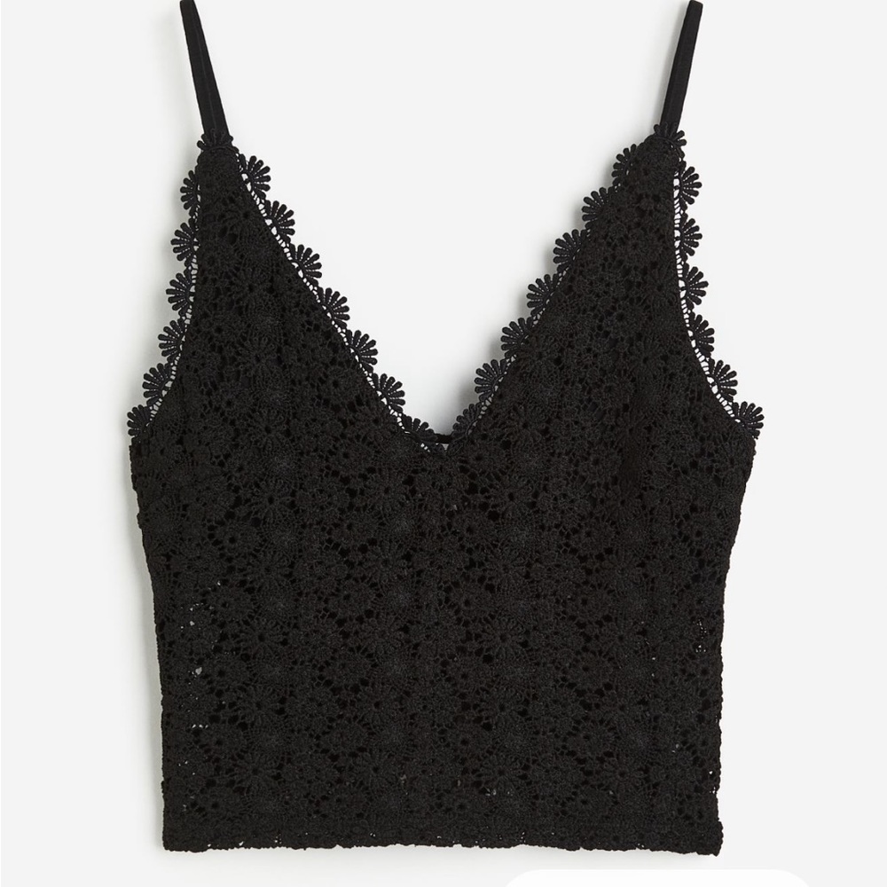 Black lace crop top from H&M